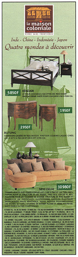 Publicité Maison Coloniale 2000